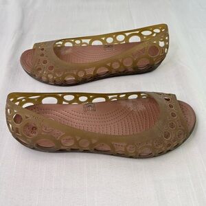 CROCS Women's Adrina Flat Cutout Flats Size 10